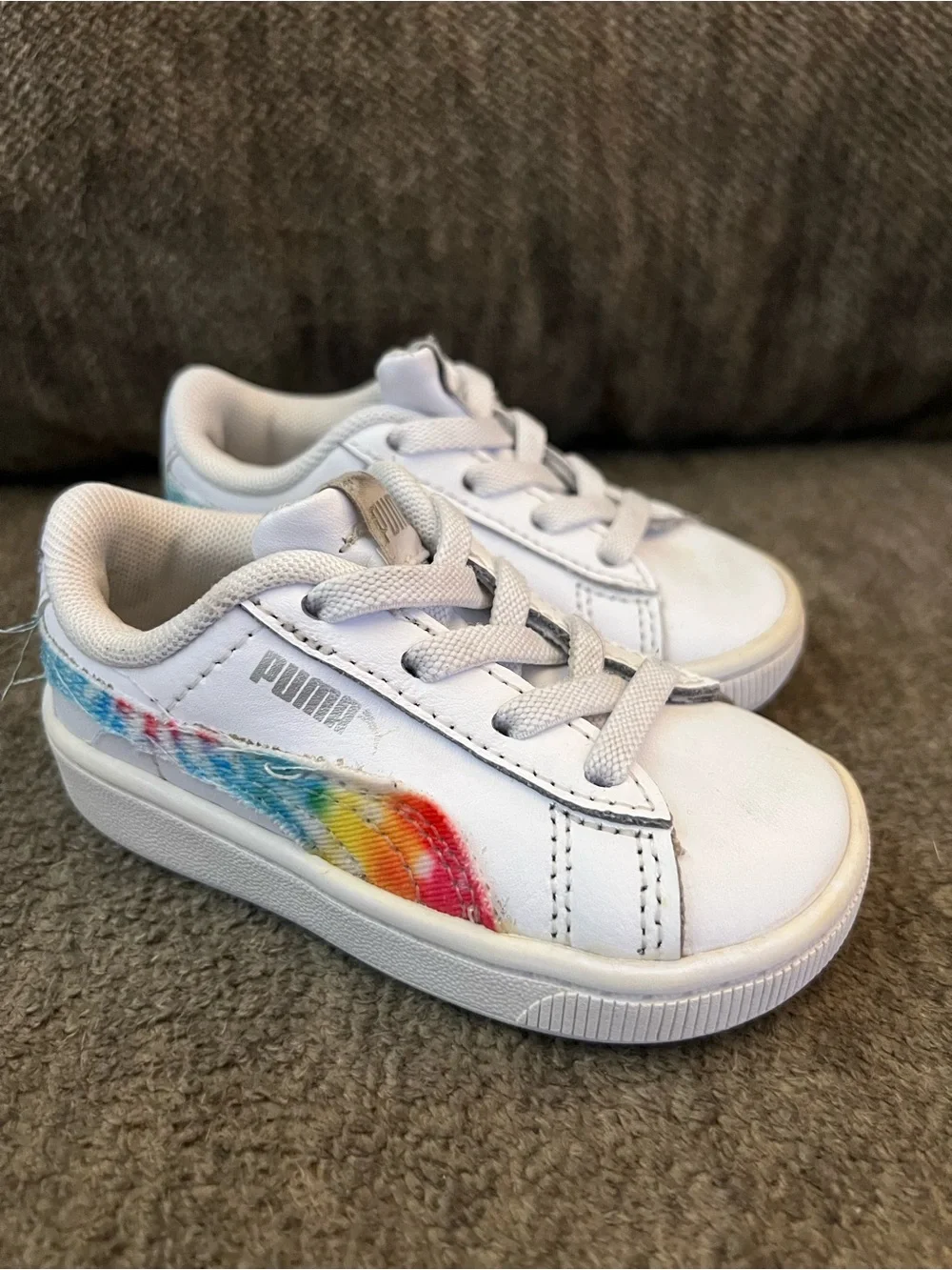 Toddler Shoes Lot Size 5C Converse White Tie Dye Puma Rainbow 3 Pairs GUC